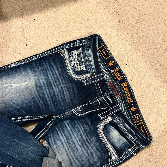 Rock Revival Men's Dark Blue Skinny Jeans - Picture 2 of 3